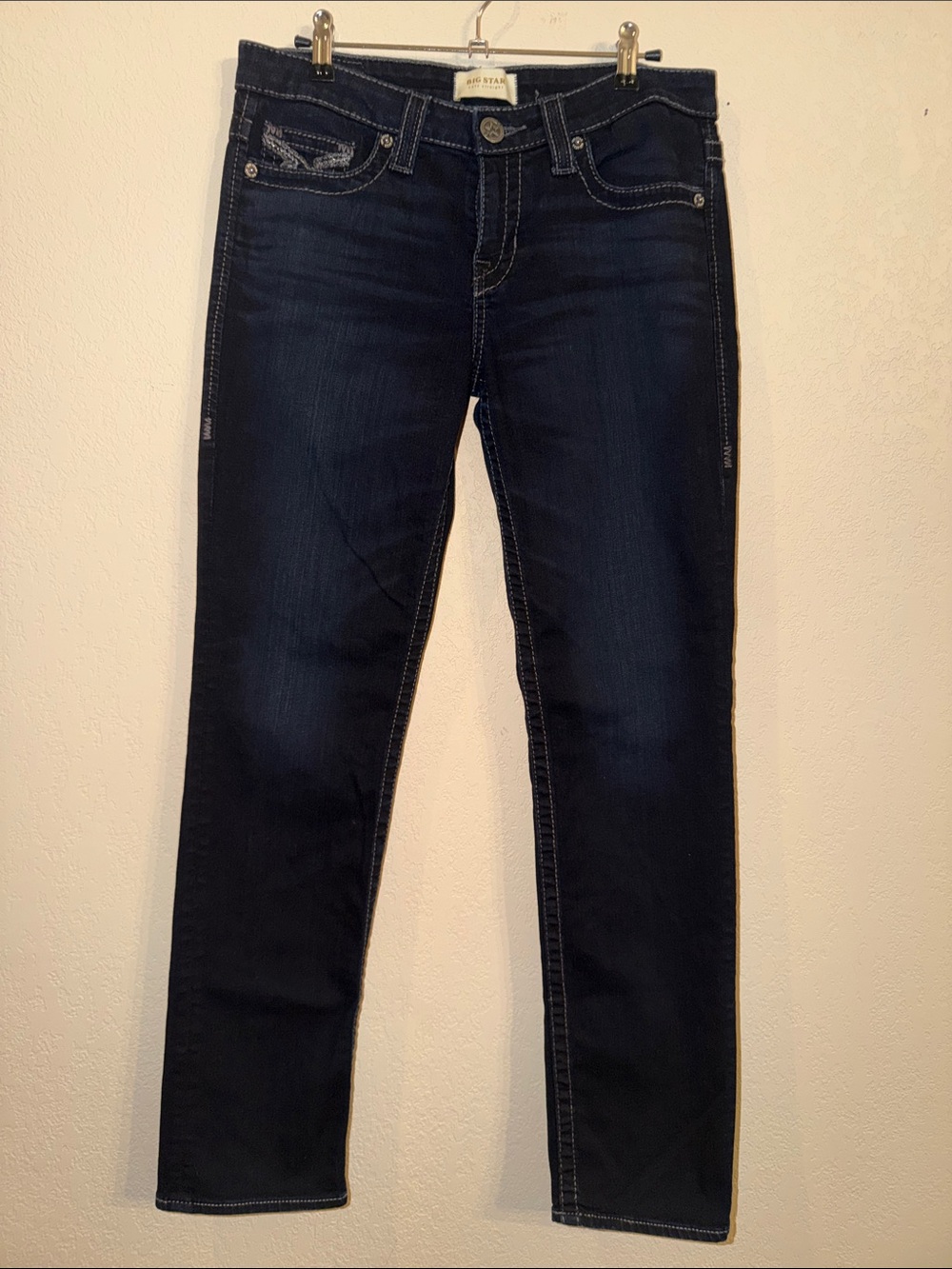 Big Star Kate Straiggt Skinny Jeans in Dark Indigo, Sz 29R